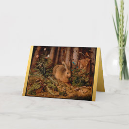 ヨーロッ絵画パのウサギの年のクリスマスの挨拶C シーズンカード