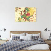 ヨーロパノラママップヨーロッパ キャンバスプリント (インサイチュ (寝室))