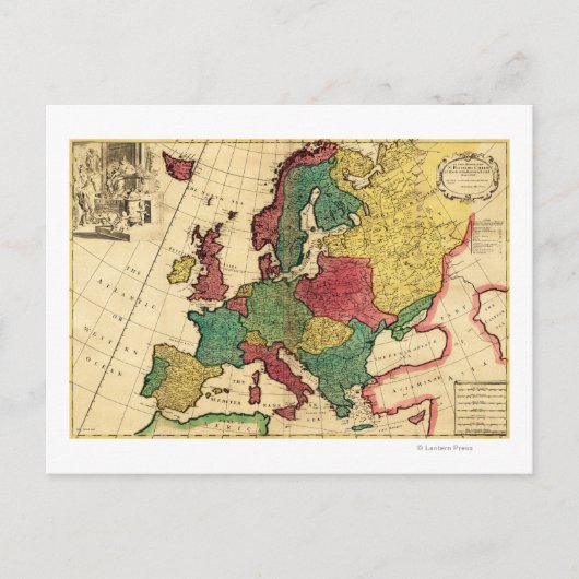 ヨーロパノラママップヨーロッパ ポストカード (正面)