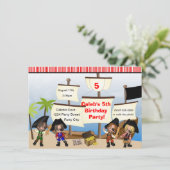 ヨー・ホー・ホー海賊と船の誕生日パーティー招待状 招待状 (スタンド正面)