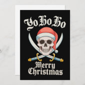 ヨー ホー ホー メリークリスマス 海賊のクリスマス ドクロ 休日 シーズンカード (正面/裏面)