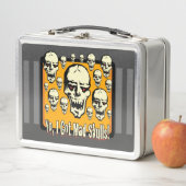 ヨI不機嫌得スカルフレームGfxグレーストライプ メタルランチボックス (インサイチュ)