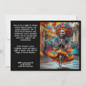 💀ラおもしろいカラベラ帽子に花を付けて 招待状 (裏面)