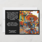 💀ラおもしろいカラベラ帽子に花を付けて 招待状 (裏面)