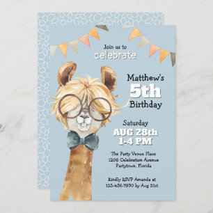 ラおもしろいマ・イン・グラス子供の誕生日パーティー 招待状