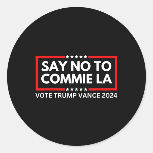 ラおもしろい投票トランプバンをcommieに政治的な発言なし ラウンドシール (正面)