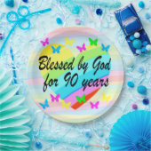 ラかわいらしブハート90th誕生日紙プレート ペーパープレート (パーティー)