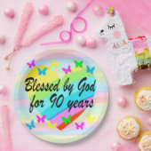 ラかわいらしブハート90th誕生日紙プレート ペーパープレート (パーティー)