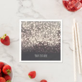 ラきらめくイムロマンモダンク結婚グレー スタンダードカクテルナプキン (インサイチュ)