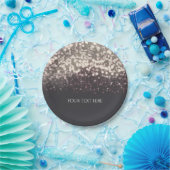 ラきらめくイムロマンモダンク結婚グレー ペーパープレート (パーティー)