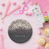 ラきらめくイムロマンモダンク結婚グレー ペーパープレート (パーティー)