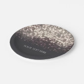 ラきらめくイムロマンモダンク結婚グレー ペーパープレート (アングル)