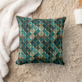 ラすごいックスティール(緑がかった色)と金ゴールド クッション (ブランケット)