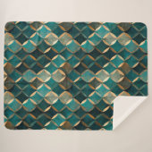 ラすごいックスティール(緑がかった色)と金ゴールド シェルパブランケット (正面(横))