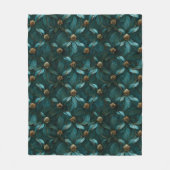 ラすごいックスティール（緑がかった色）と金ゴールド フリースブランケット (正面)