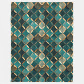 ラすごいックスティール(緑がかった色)と金ゴールド フリースブランケット (正面)