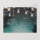 ライきらめくトパームツリーズビーチ日付を保存 案内ポストカード (裏面)