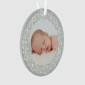 ライきらめくトベビーの初めてのクリスマス写真 オーナメント (正面)