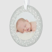 ライきらめくトベビーの初めてのクリスマス写真 オーナメント (正面)