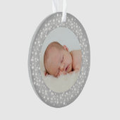 ライきらめくトベビーの初めてのクリスマス写真 オーナメント (正面)