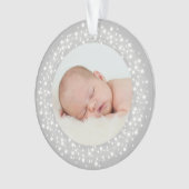 ライきらめくトベビーの初めてのクリスマス写真 オーナメント (正面)