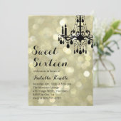 ライきらめくト金ゴールド社交ダンススウィート16招待状 招待状 (スタンド正面)