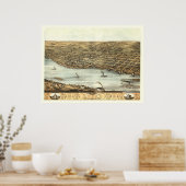 ライアンズ， IAパノラママップ – 1868 ポスター (キッチン)