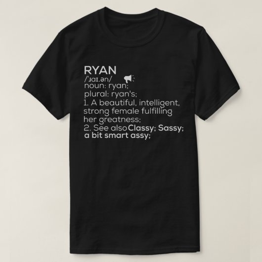 ライアン名ライアン定義ライアン女性名ライアンme tシャツ (デザイン正面)