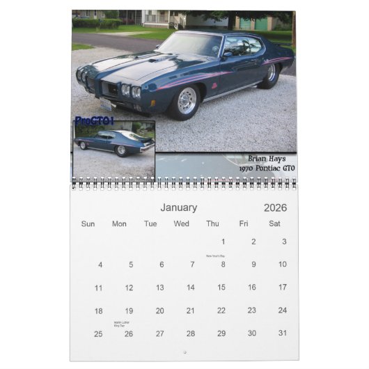 ライアン カレンダー (1月 2026)