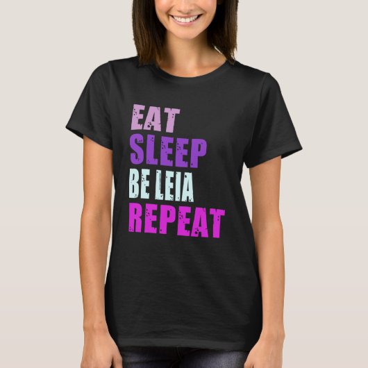 ライア食べススリープビーリピートLeia Tシャツ (正面)