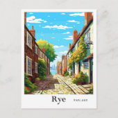 ライイングランドアートヴィンテージトラベルイラストレーション ポストカード (正面)