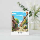 ライイングランドアートヴィンテージトラベルイラストレーション ポストカード (スタンド正面)