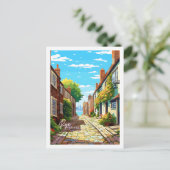 ライイングランドヴィンテージトラベルプレイスイラストレーション ポストカード (スタンド正面)