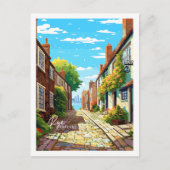 ライイングランドヴィンテージトラベルプレイスイラストレーション ポストカード (正面)