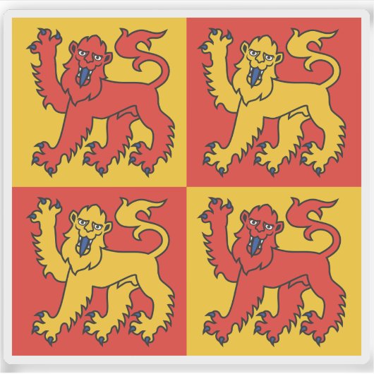 ライウェリンの旗（四角） シール (正面)