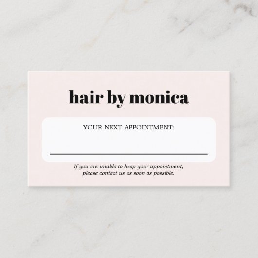 ライエレガントトパステルはっきりした美しいサロン 予約カード (正面)