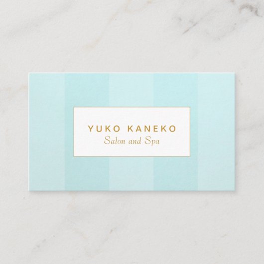 ライエレガントトパステルブルーストライプの 名刺 (正面)