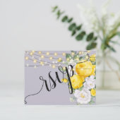 ライエレガントト素朴イエローフローRSVP招待状 インビテーションポストカード (スタンド正面)