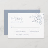 ライエレガントンアートフローラダスティブルー結婚ズ 出欠カード (正面/裏面)