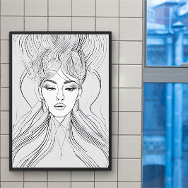 ライエレガントンアートポートレートモダンウォールアートポスター ポスター