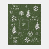 ライエレガントンストーン緑で雪を降らせるモノグラムの フリースブランケット (正面)
