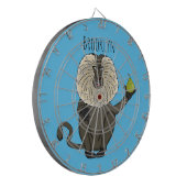 ライオおもしろいンテイルマカクのサル漫画 ダーツボード (正面左)