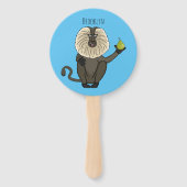 ライオおもしろいンテイルマカクのサル漫画 ハンドファン (裏面)