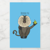 ライオおもしろいンテイルマカクのサル漫画 フードラベル (シングルラベル)