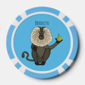 ライオおもしろいンテイルマカクのサル漫画 ポーカーチップ (裏面)