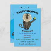 ライオおもしろいンテイルマカクのサル漫画 招待状 (正面/裏面)