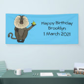 ライオおもしろいンテイルマカクのサル漫画 横断幕 (トレードショー)