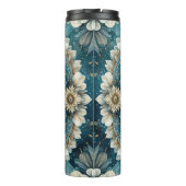 ライオはっきりしたン顔金ゴールド、白、および青の曼荼羅 タンブラー (裏面)