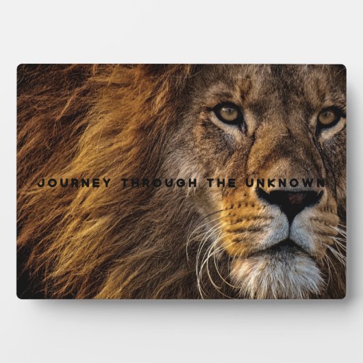 ライオやる気を起こさせるン感動的の芸術 フォトプラーク (正面)