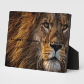 ライオやる気を起こさせるン感動的の芸術 フォトプラーク (側面)